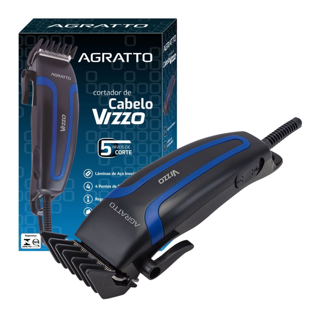 Maquina De Cortar Cabelo Cortador Vizzo Agratto 127v 10w