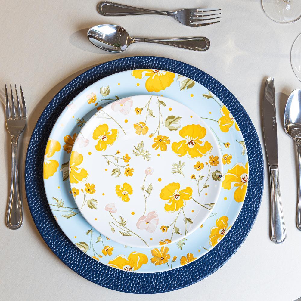 Prato para Sobremesa Doce Encanto 21,5cm Amarelo Cerâmica