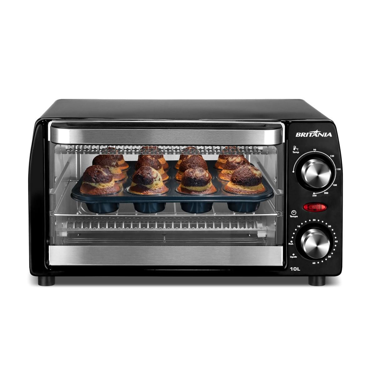 Forno Elétrico Britânia 10L Preto 2 Resistências 1050W BFE11 220
