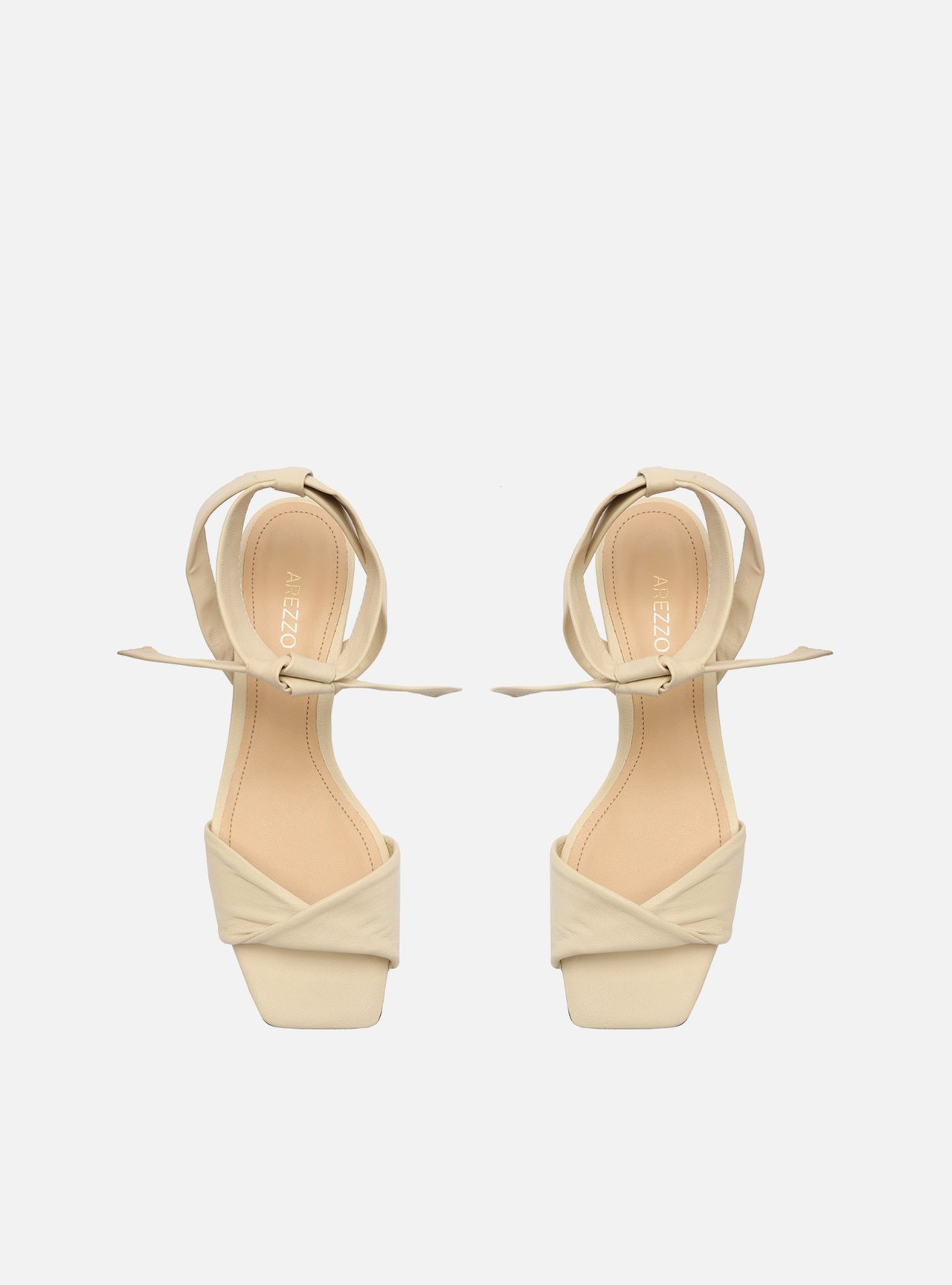 Foto 5 de Sandália Off-White Couro Salto Médio Bloco Lace Up