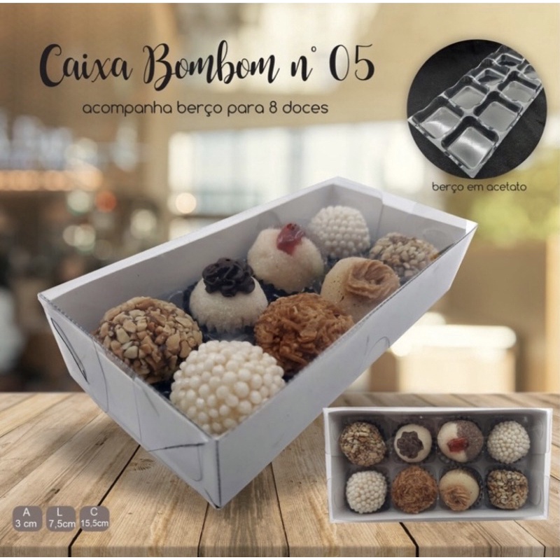 10~50 caixas 8 doces branca + 10 berços 8 doces Ref 45(CHOCO)