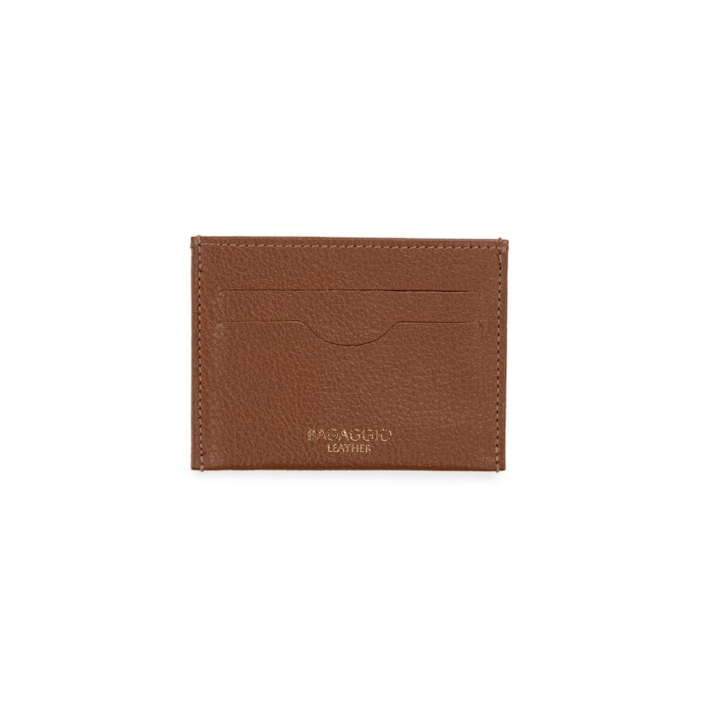 Porta Cartão Slim em Couro Pequeno Basic Caramelo P / Caramelo