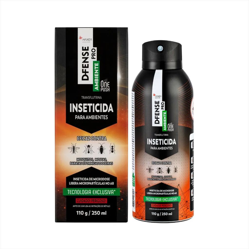 D-Fense Pro Ambiente Inseticida Spray 250ml One Push - Haxea