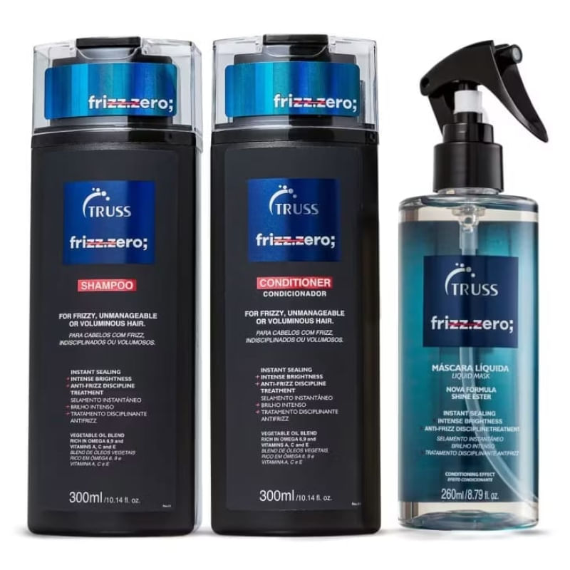Kit Truss Frizz Zero Com Shampoo + Condicionador + Máscara