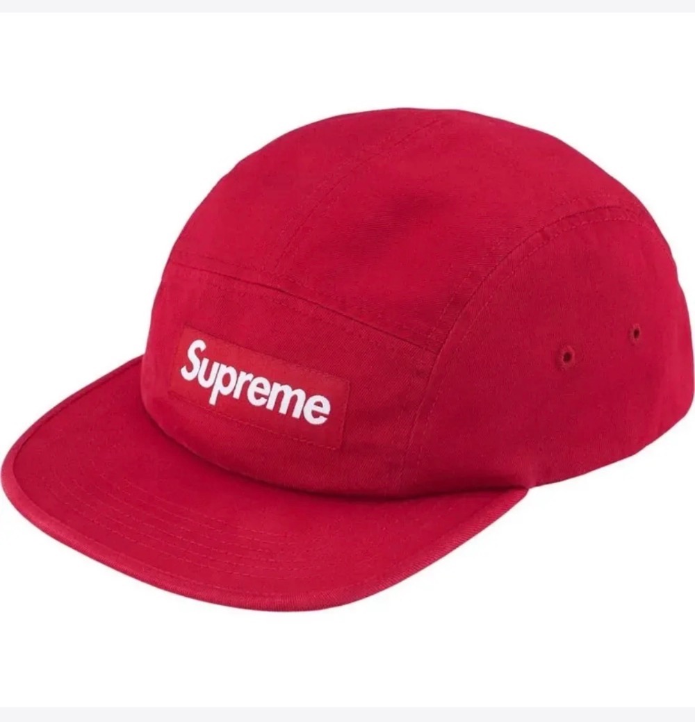 Boné Supreme Washed Chino Twill Camp Red SS26-W1 — Único, Novo