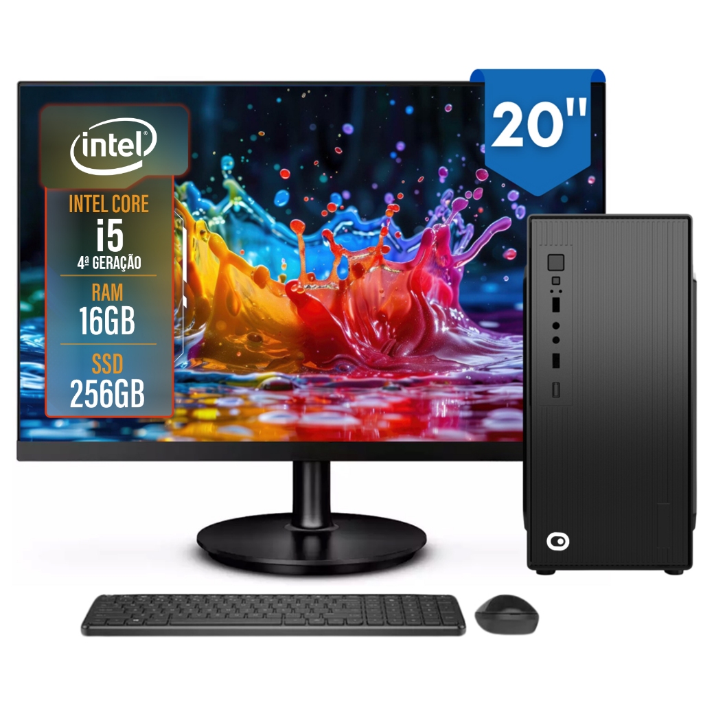 Computador Completo 2Eletro Top Intel Core i5, 16GB RAM,256GB, Bivolt, Monitor 20" LED - CD2E-0113TO