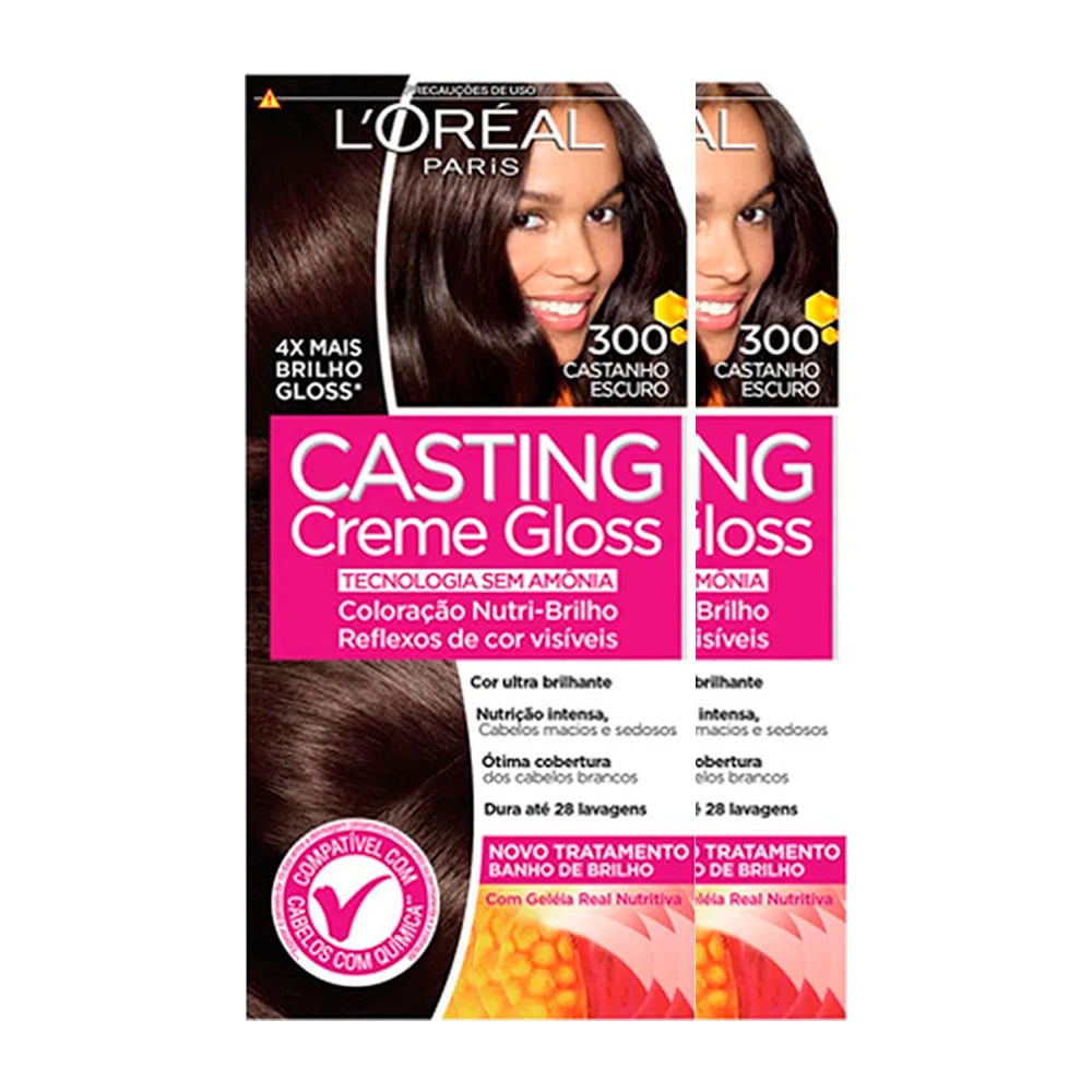L'Oréal Paris Coloração Casting Creme Gloss Kit - 300 Castanho Escuro — Kit