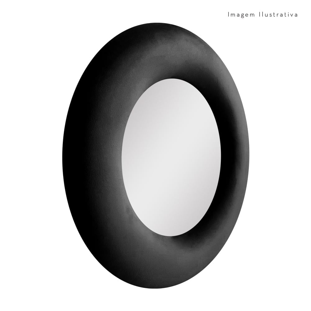Foto 2 de Espelho Decorativo Madrid Veludo 60cm Preto