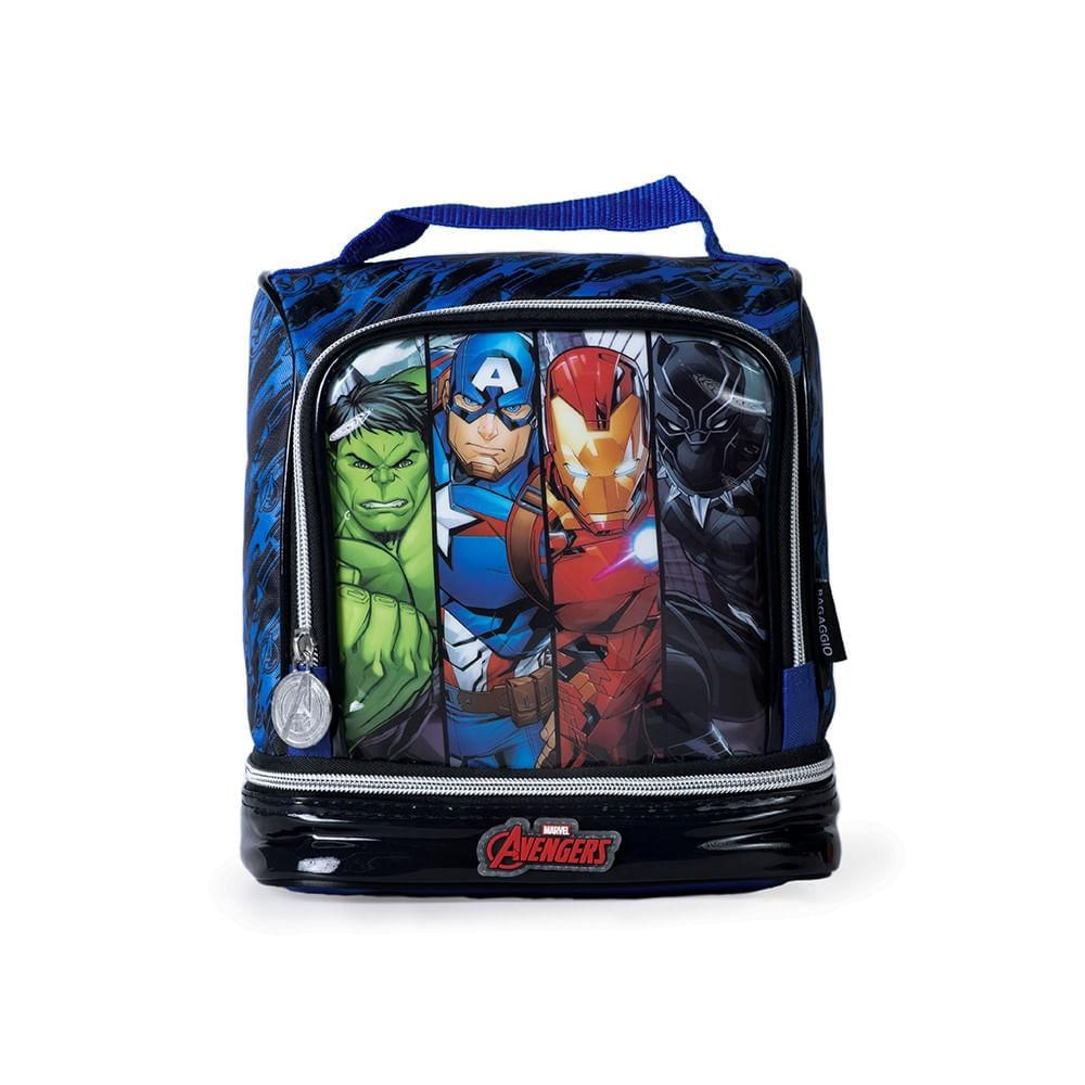 Lancheira Escolar Infantil Masculina Vingadores Premium Azul U / Azul