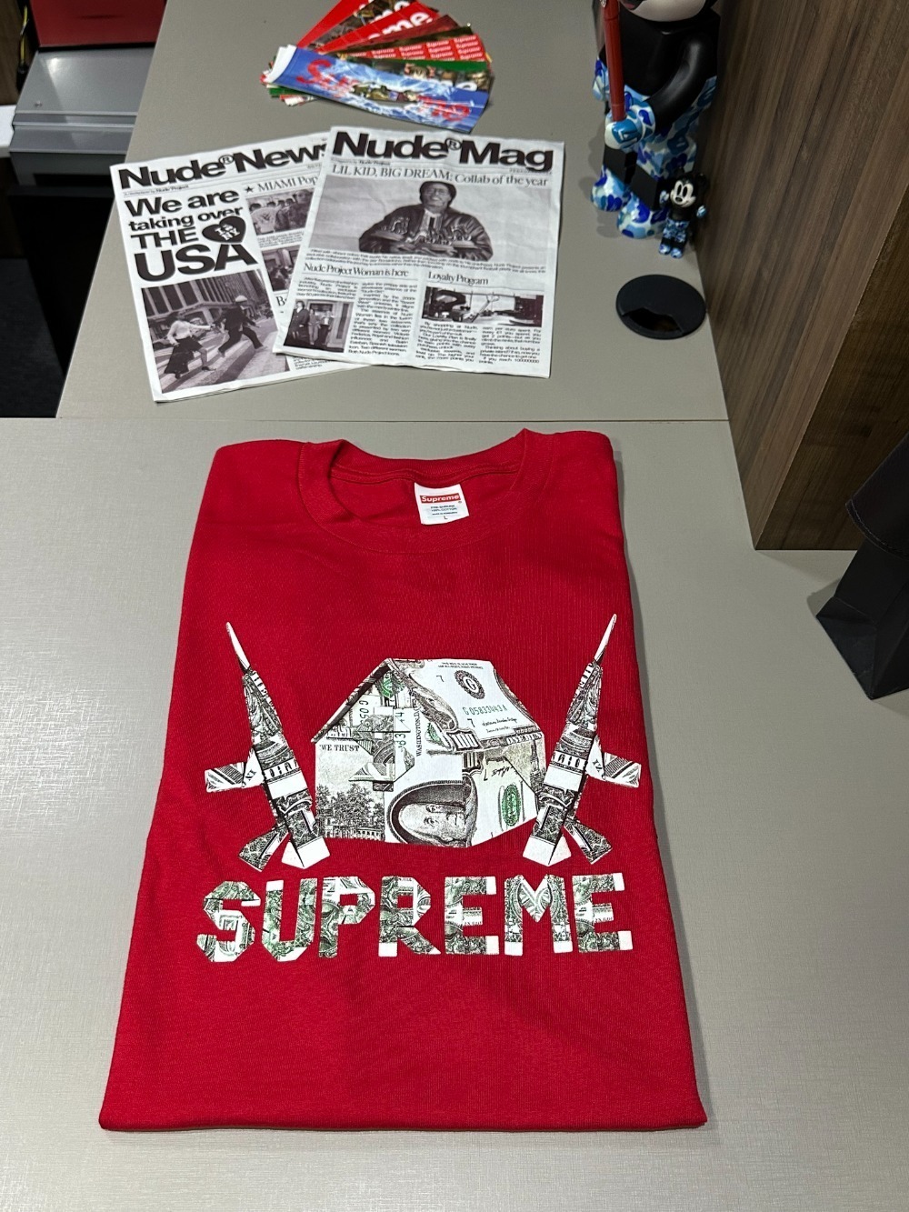 Camiseta Supreme Origami Red SS26-W7 — M, Novo