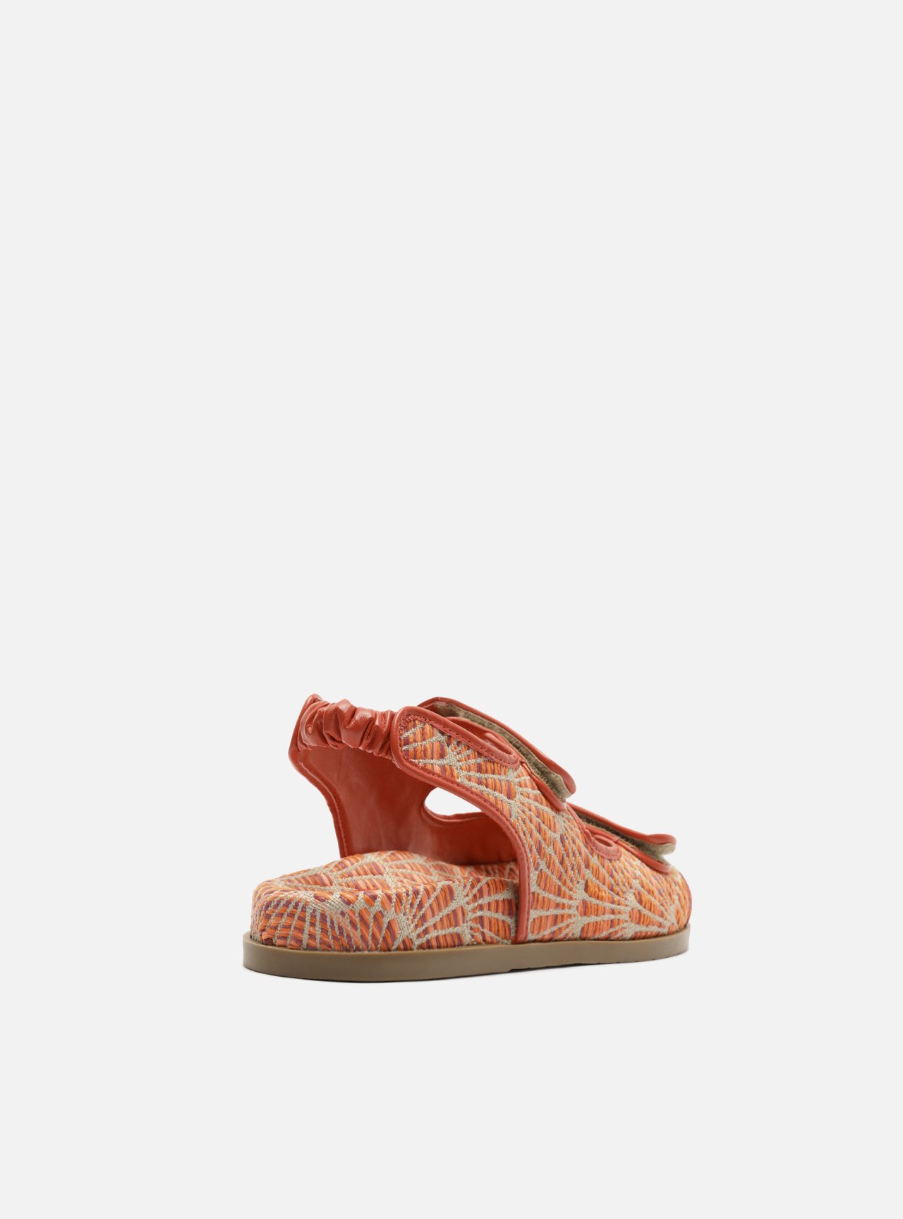 Foto 3 de Sandália Papete Laranja Palha Flatform