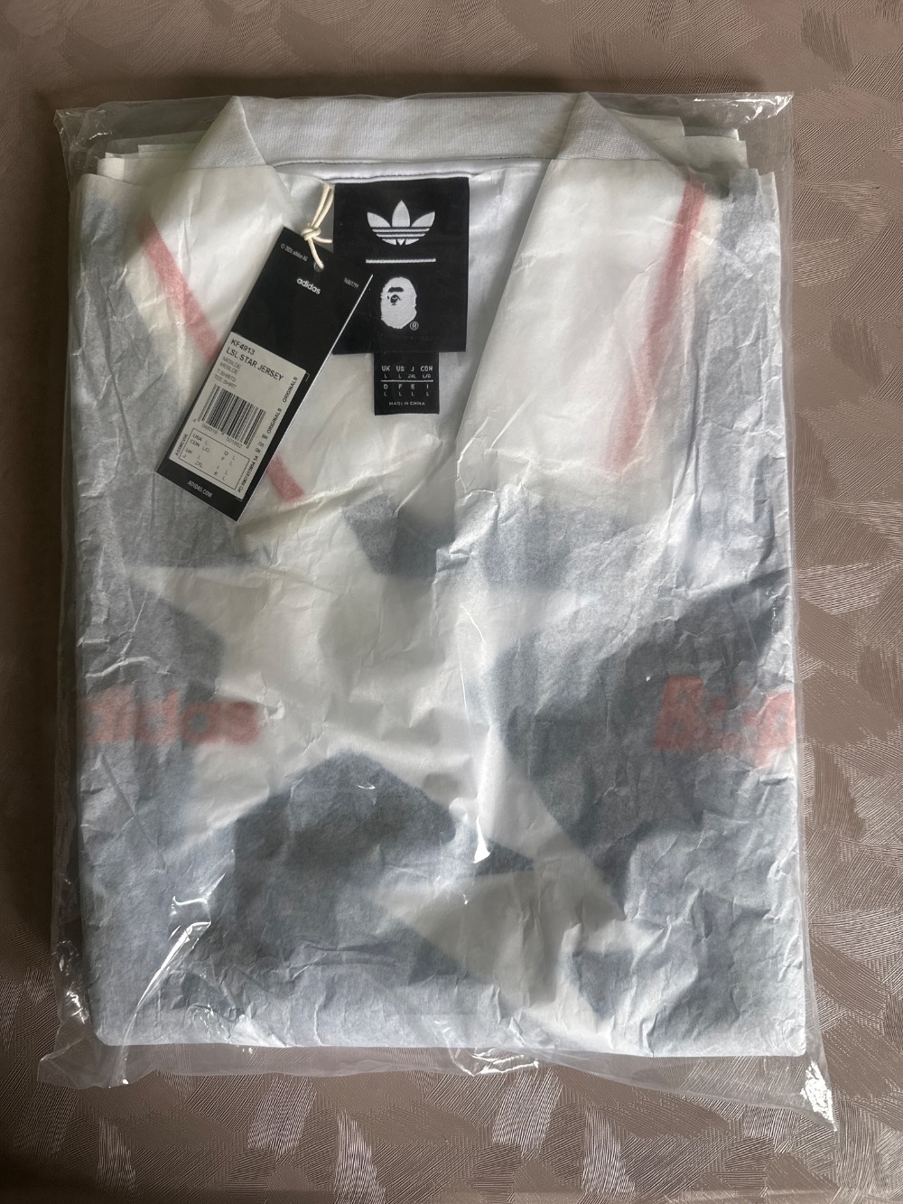 Bape x adidas Camiseta Manga Longa LSL Star Medium Blue Denim — G, Novo