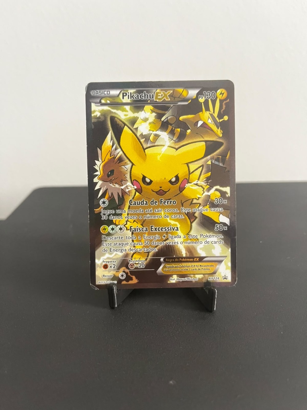 Pikachu-EX (XY124) XY Promos Pokémon TCG — Heavily Played, Usado