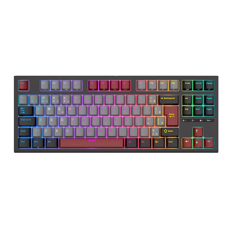 Teclado Mecanico Gamer Royal Kludge R87, RGB, ABNT2, Switch Red, Preto, RKR87-BLAC-H-POR