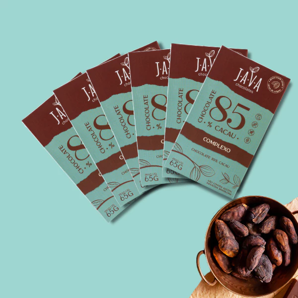 Chocolate 85% cacau COMPLEXO - 6 tabletes de 65g