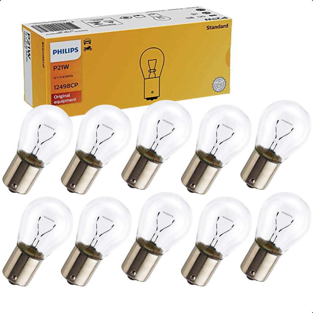 Kit 10 Lâmpada 1 Polo 21w 12v Original Philips Seta Ré Freio