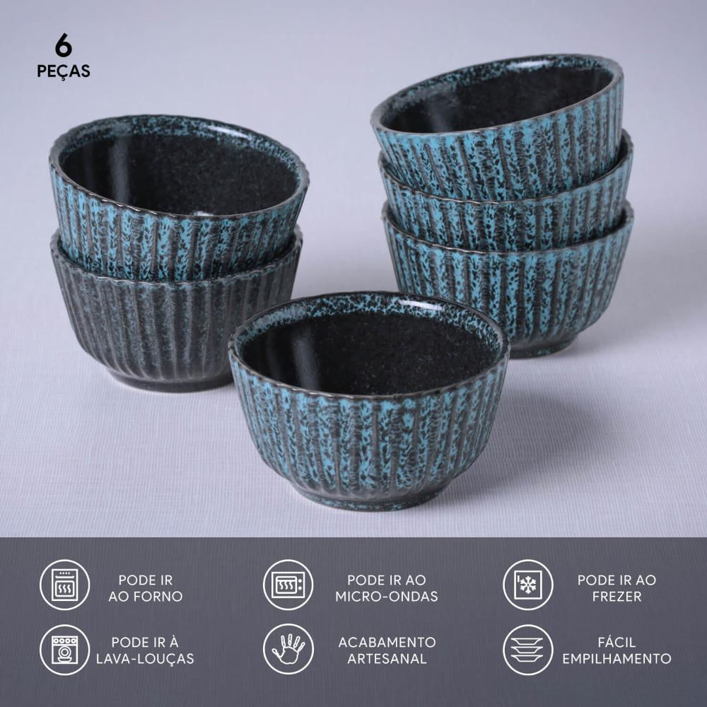 Foto 4 de Conjunto com 6 Ramequins Médio Linhas Night Sky Ø9x5cm 170ml