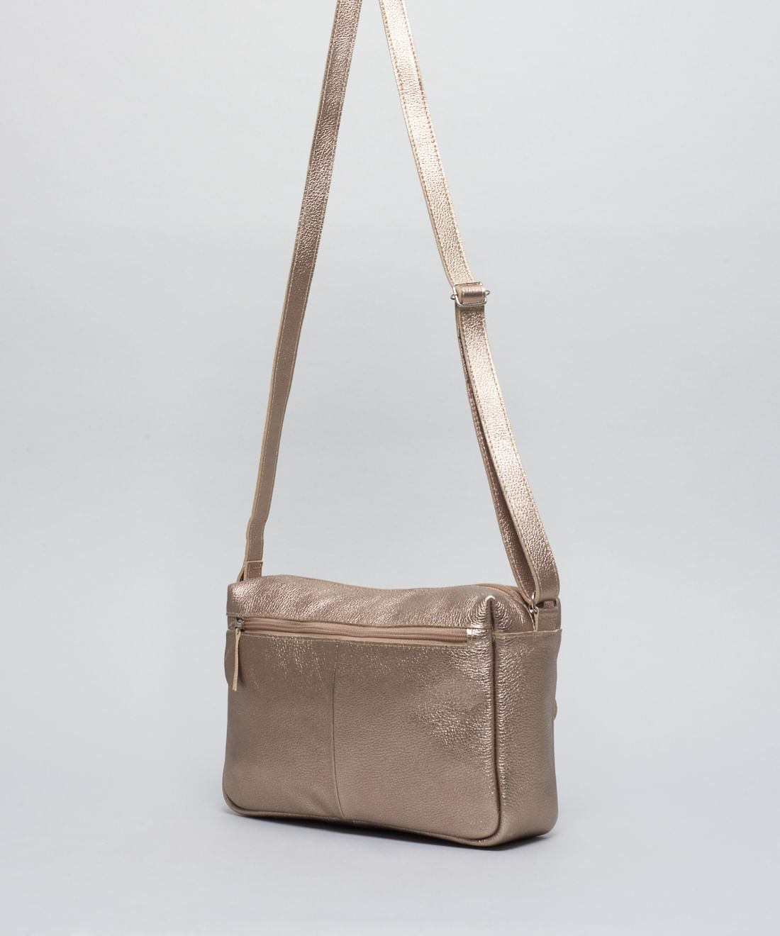 Foto 2 de Bolsa m Couro Gisele - Prata Velho
