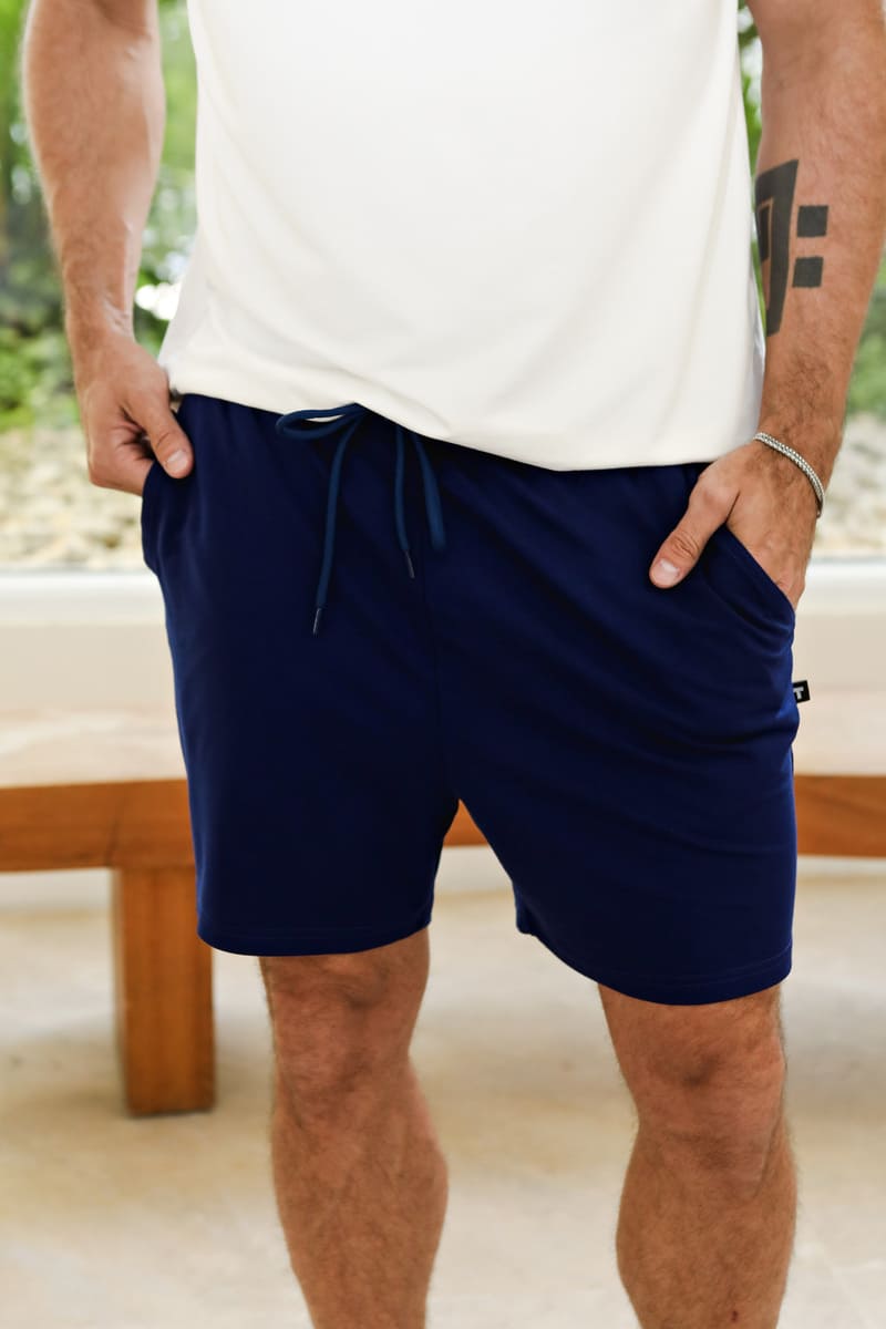 Short Masculino Moletom Azul Eclipse
