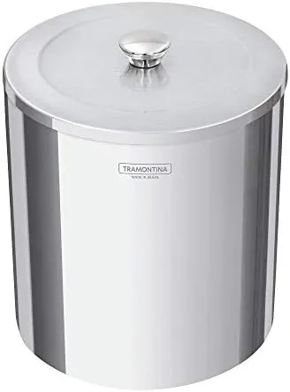 LIXEIRA ACO INOX COM TAMPA UTIL 5L - TRAMONTINA