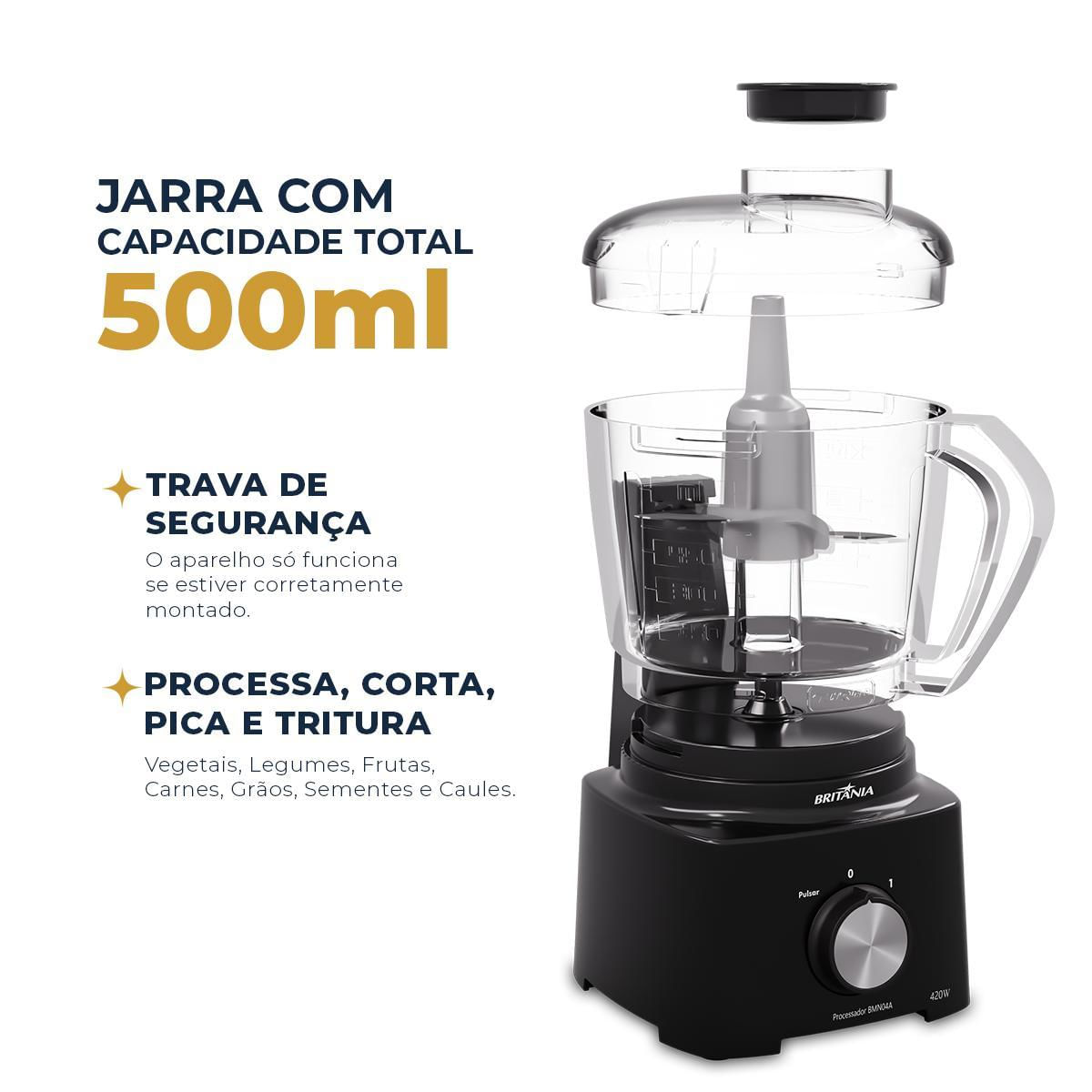 Foto 4 de Processador Britânia 420W 1 Velocidade Preto BMN04A 110