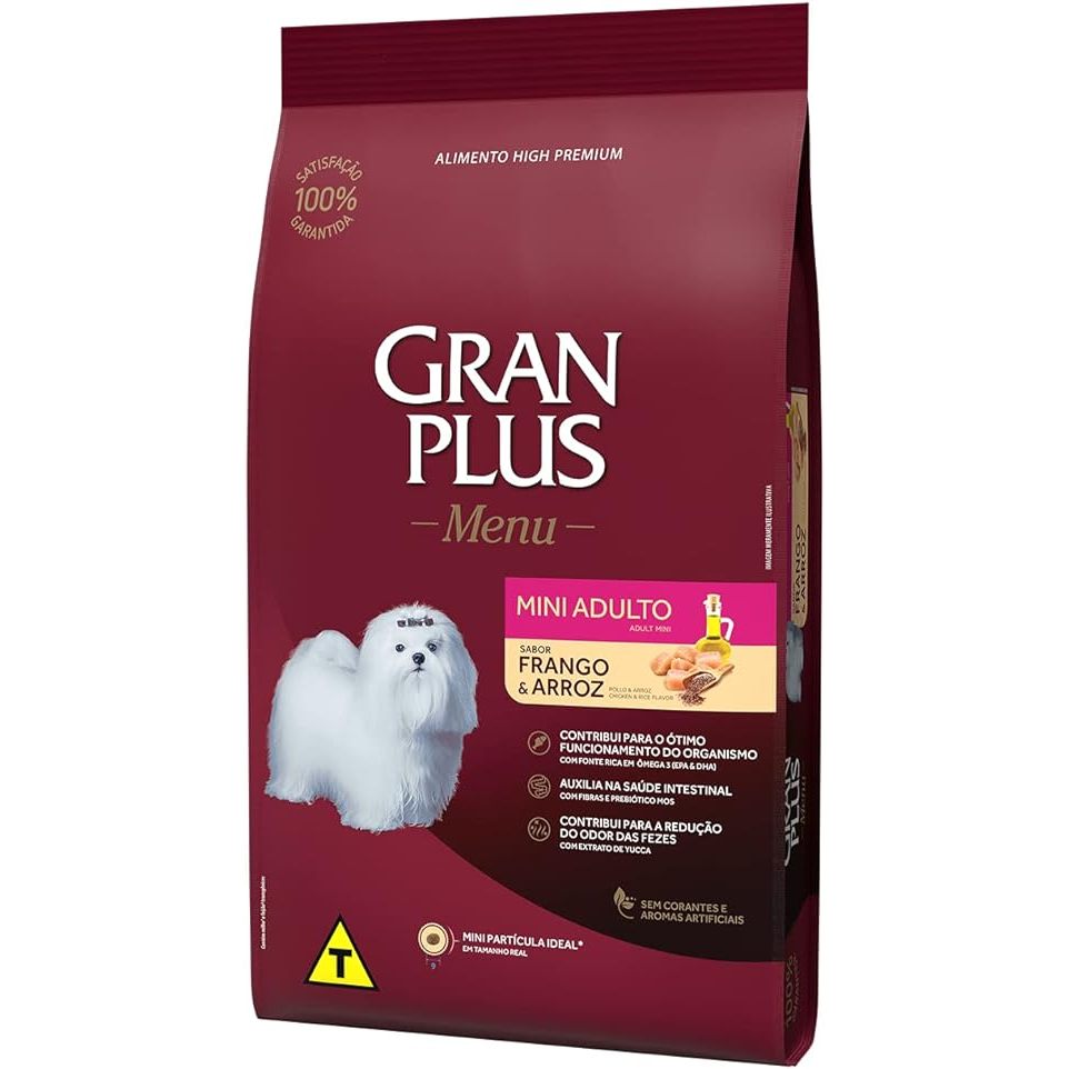 Racao Gran Plus Caes Menu Adultos Mini Frango E Arroz 15kg