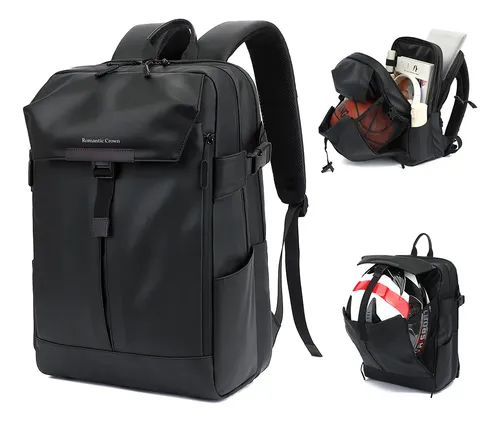 Mochila Notebook Impermeável Escolar Feminina Masculina Preto Couros