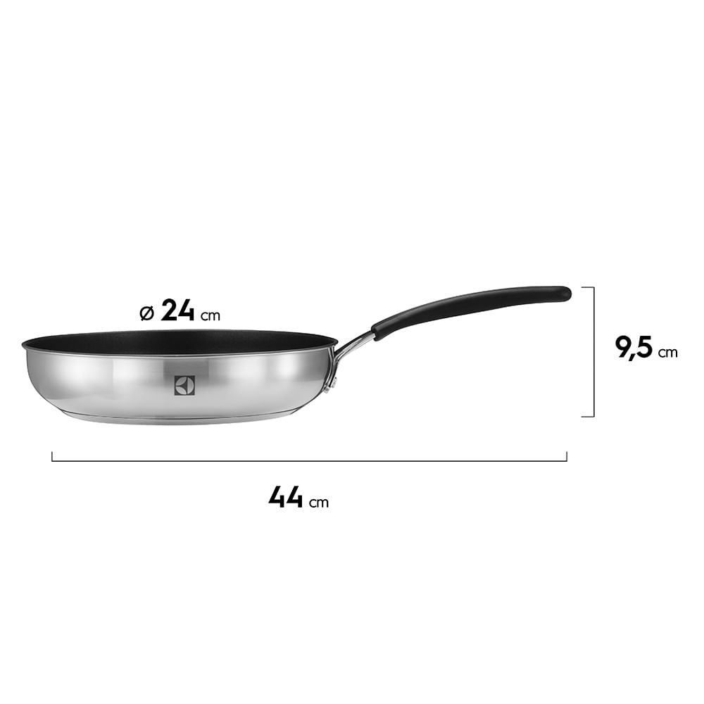 Foto 4 de Frigideira Antiaderente em Aço Inox com 24cm - Electrolux