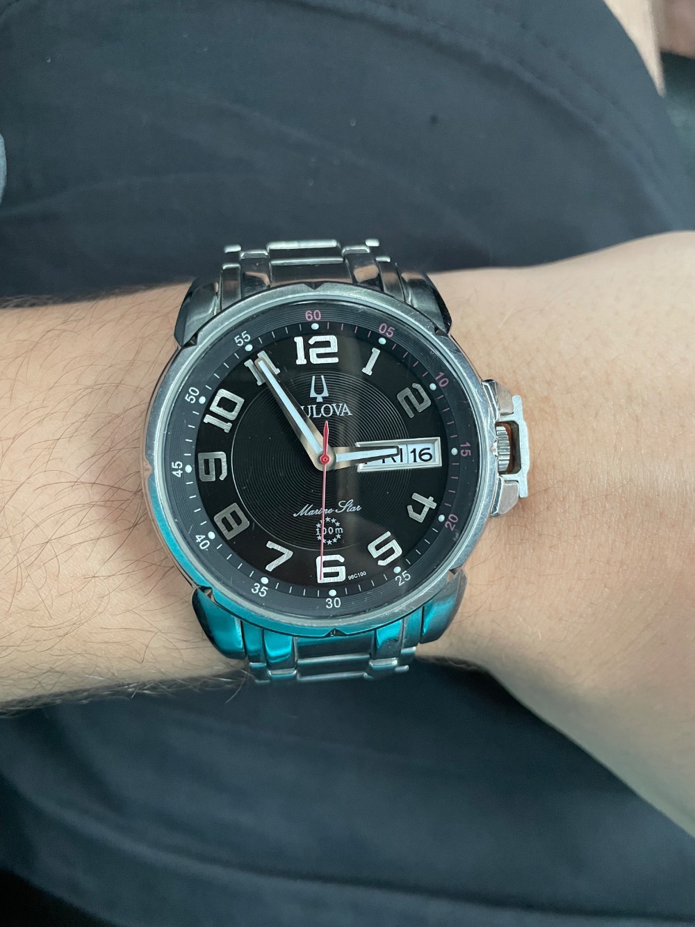 Relógio Bulova Marine Star Silver Black — Único, Usado