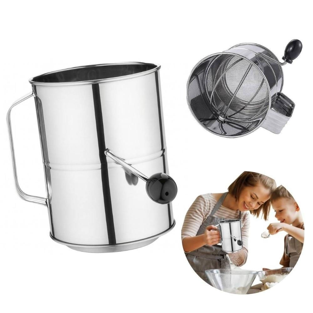 Peneira Inox Peneirar Farinha Tapioca Manivela Polivlhador