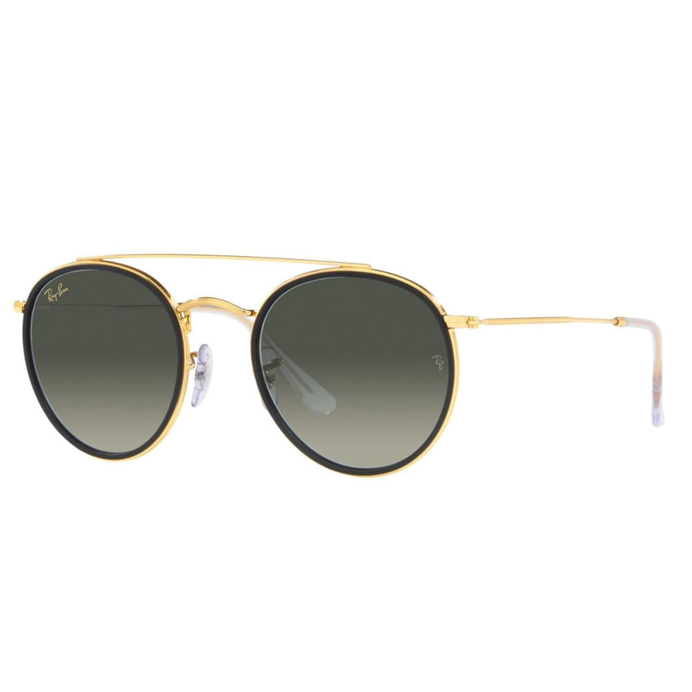 Óculos de Sol Ray-Ban, modelo RB3647N, cor Dourado e Cinza, tamanho 51 Óculos de Sol Ray-Ban, modelo RB3647N, cor Dourado e Cin