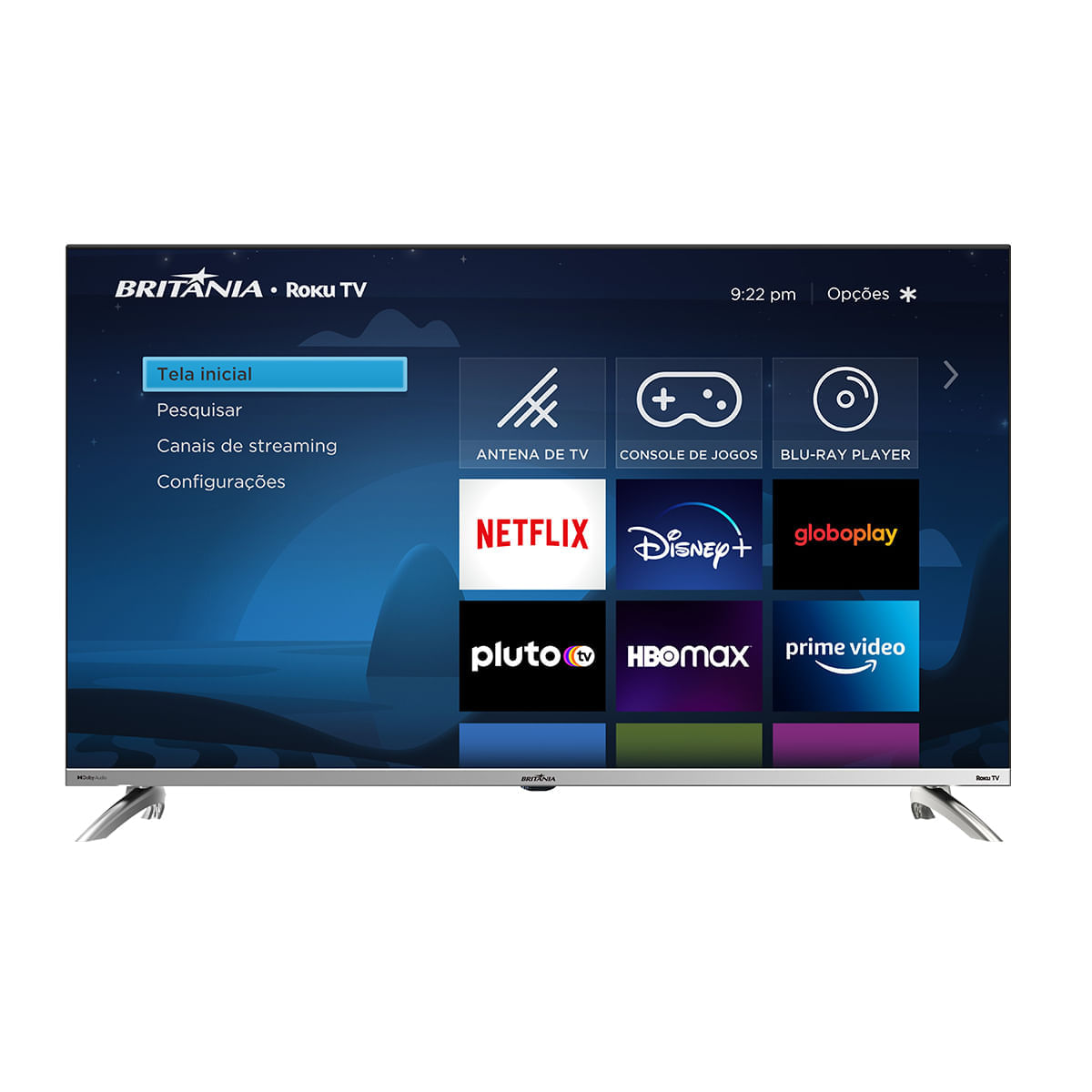 Smart TV 40” Britânia BTV40G7PR2CSBLF Roku TV LED Dolby Audio Bivolt