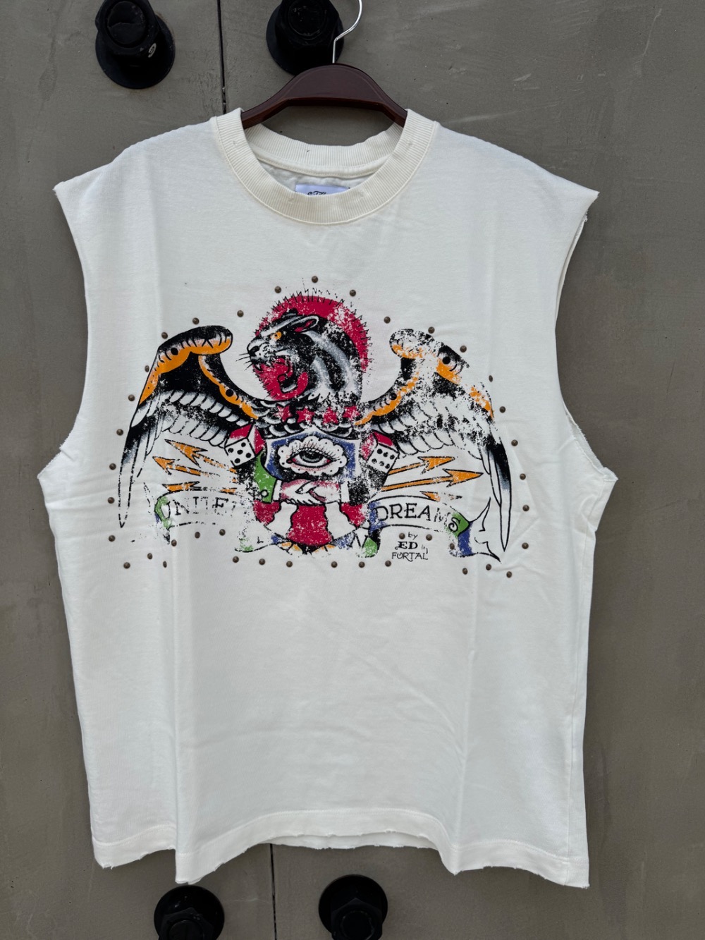 Matuê x Ed Hardy Regata Until Dreams Off White — M / G, Novo