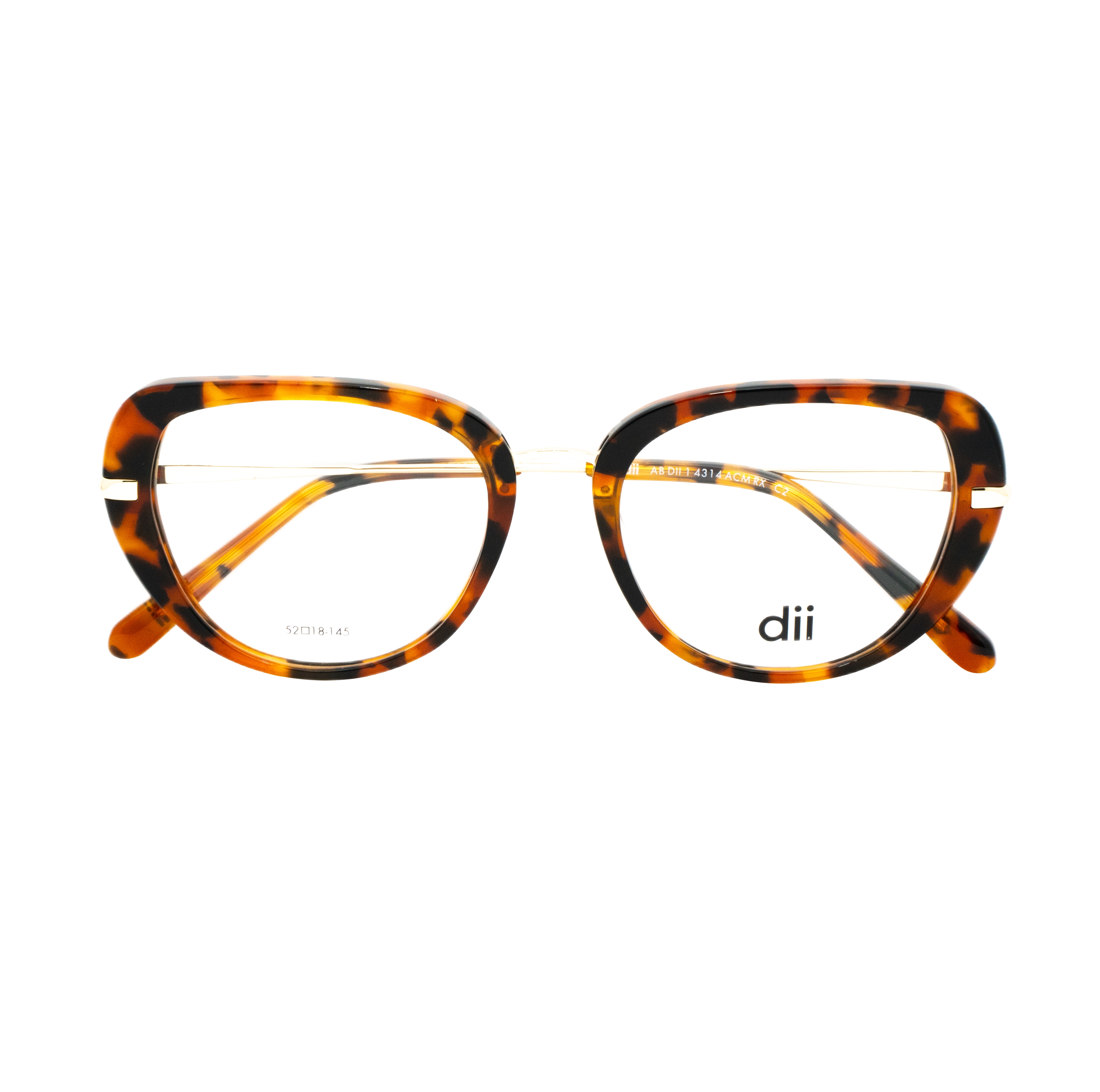 Foto 2 de Armação para Óculos de Grau Feminino Dii Collection 1 4314 Demi Laranja com Dourado