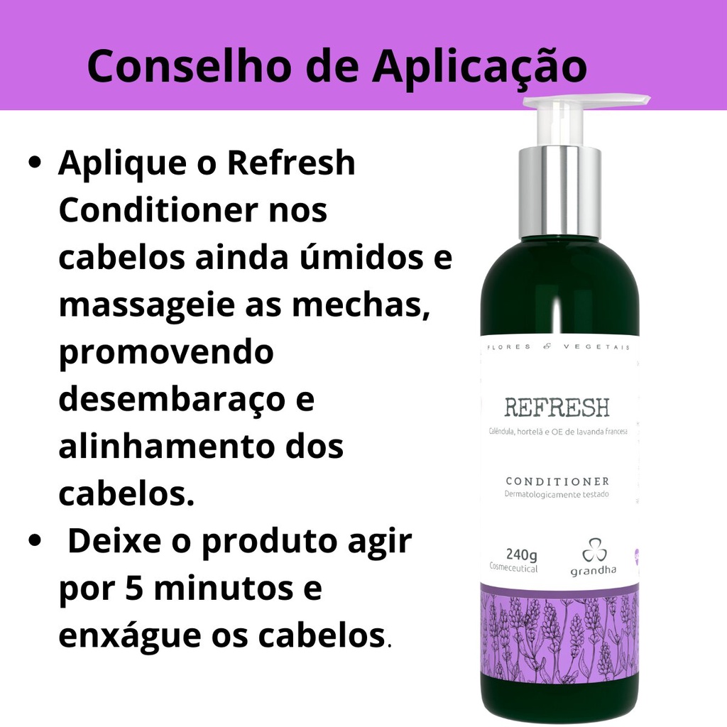Foto 2 de Condicionador Grandha Refresh Couro Inflamado e Oleosidade