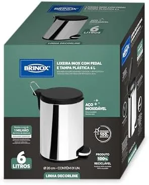 LIXEIRA INOX C/PEDAL 6L TP-PT