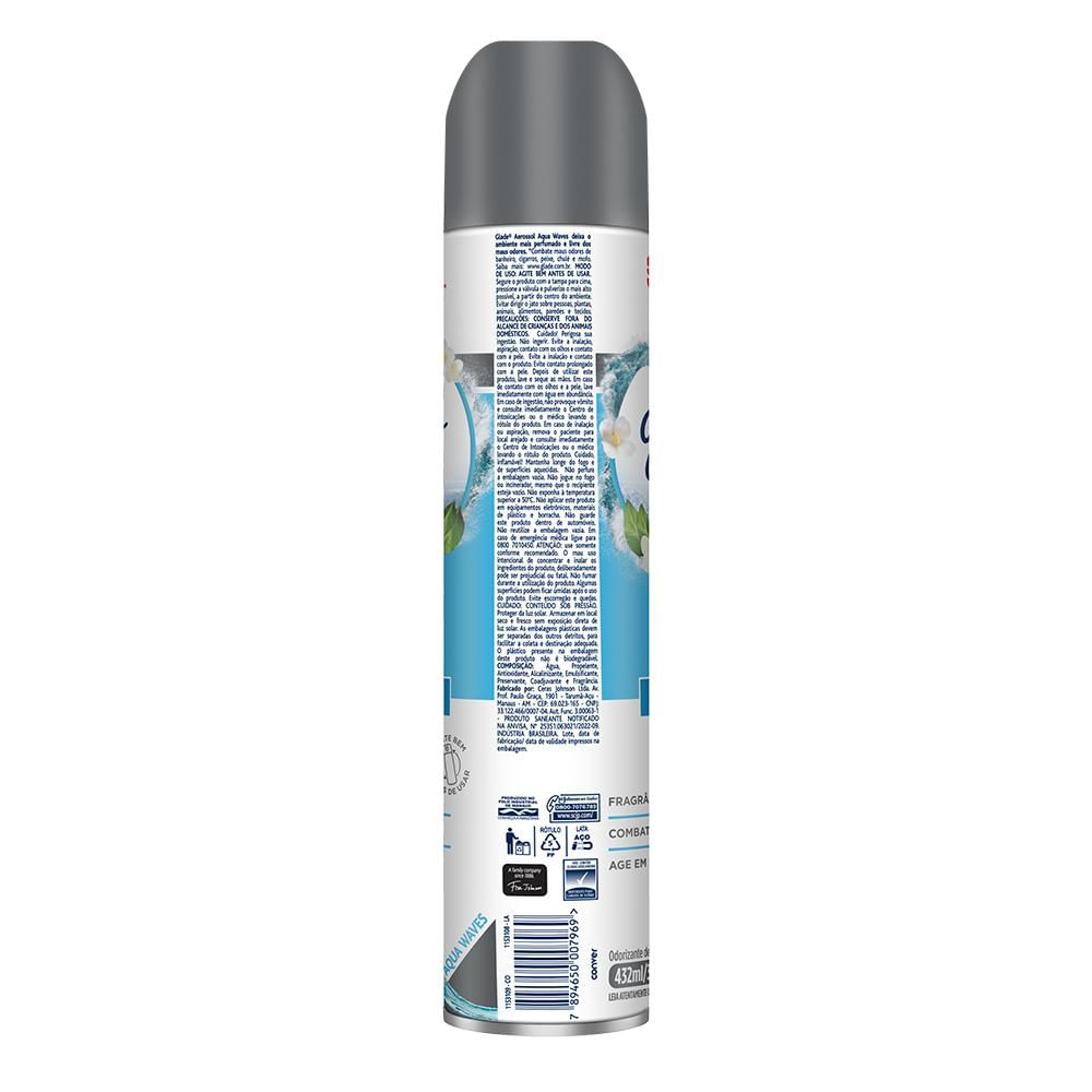 Foto 2 de Odorizador de Ambiente Glade Aerossol Aqua Waves 432ml