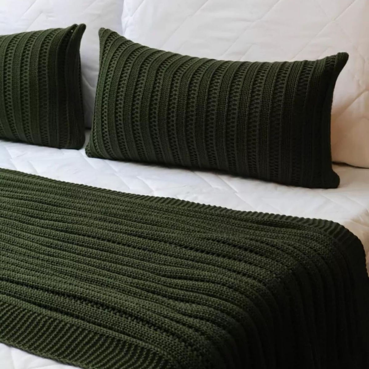 Foto 2 de Peseira Tricot Luxo Premium Verde Green