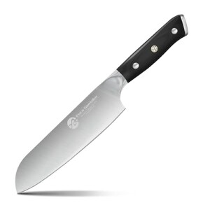 Faca Santoku 7" Forjada em Aço Alto Carbono Cabo Ergonômico Preto