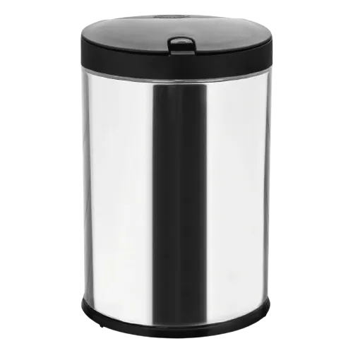 LIXEIRA INOX PRESS E TAMPA PRETA 4L - BRINOX