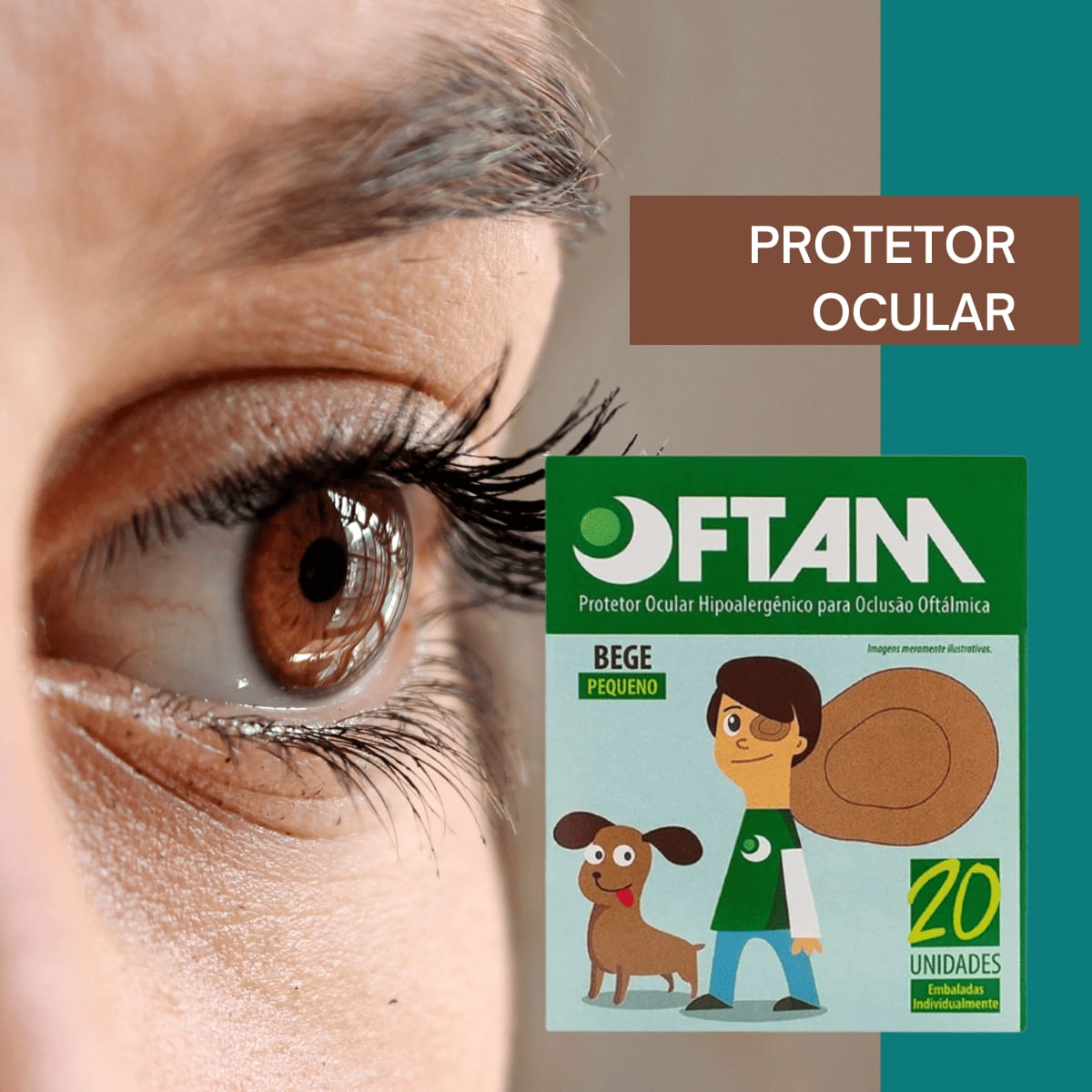 Foto 3 de OFTAM PROTETOR OCULAR BEGE PEQUENO