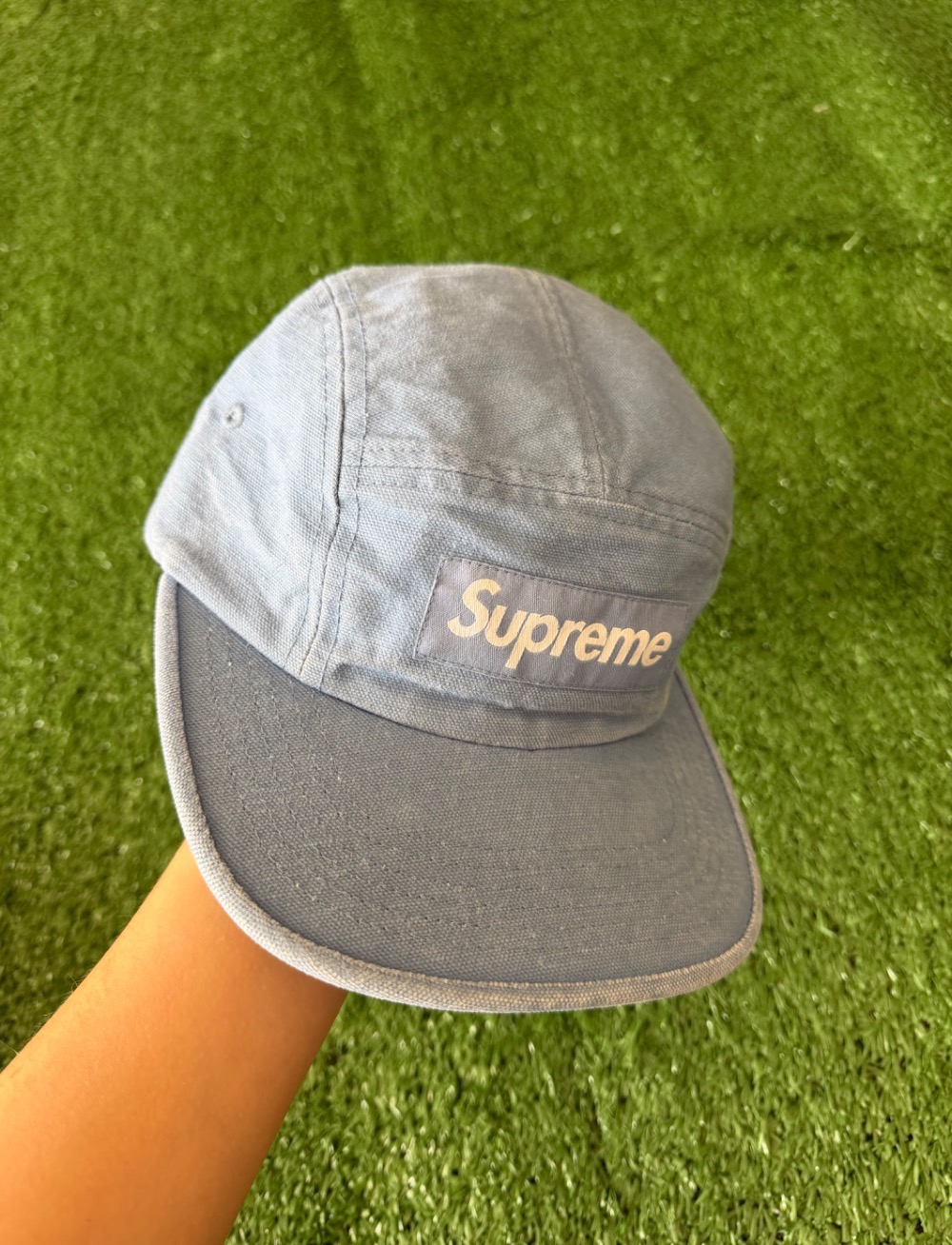 Boné Supreme Canvas Camp Cap Blue SS26-W11 — Único, Novo