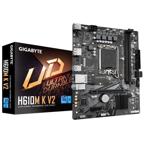 Placa Mãe Gigabyte H610M K V2, Chipset H610, Intel LGA 1700, M-ATX, DDR5