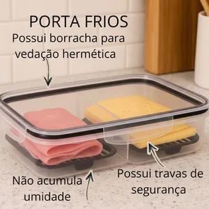 Porta Frios Duplo Preto para Presunto Queijo