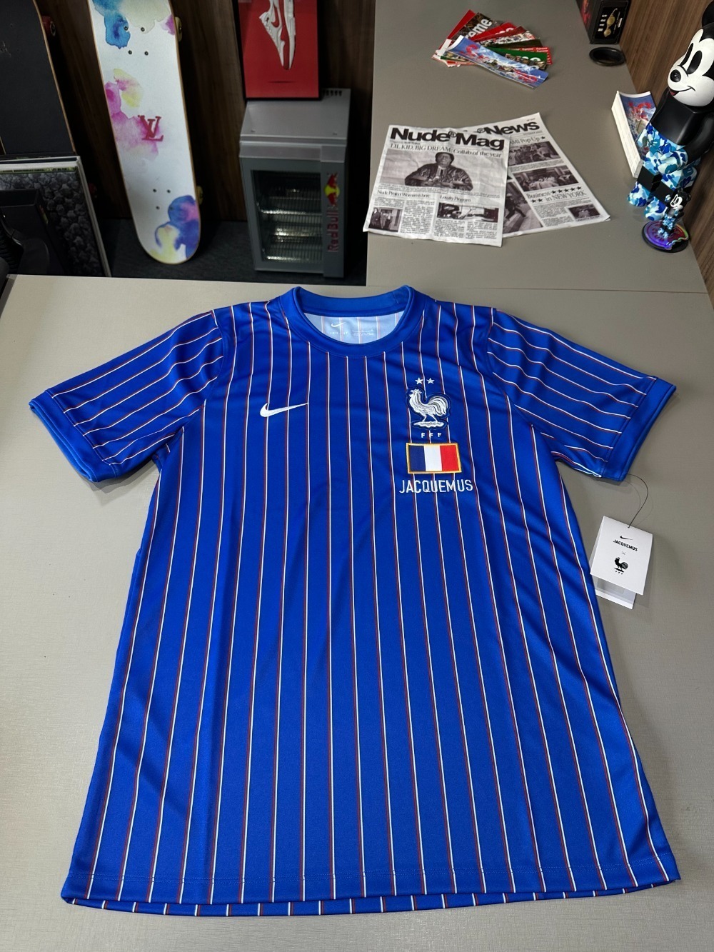 France x Jacquemus x Nike Camiseta Dri-FIT Blue — G, Novo
