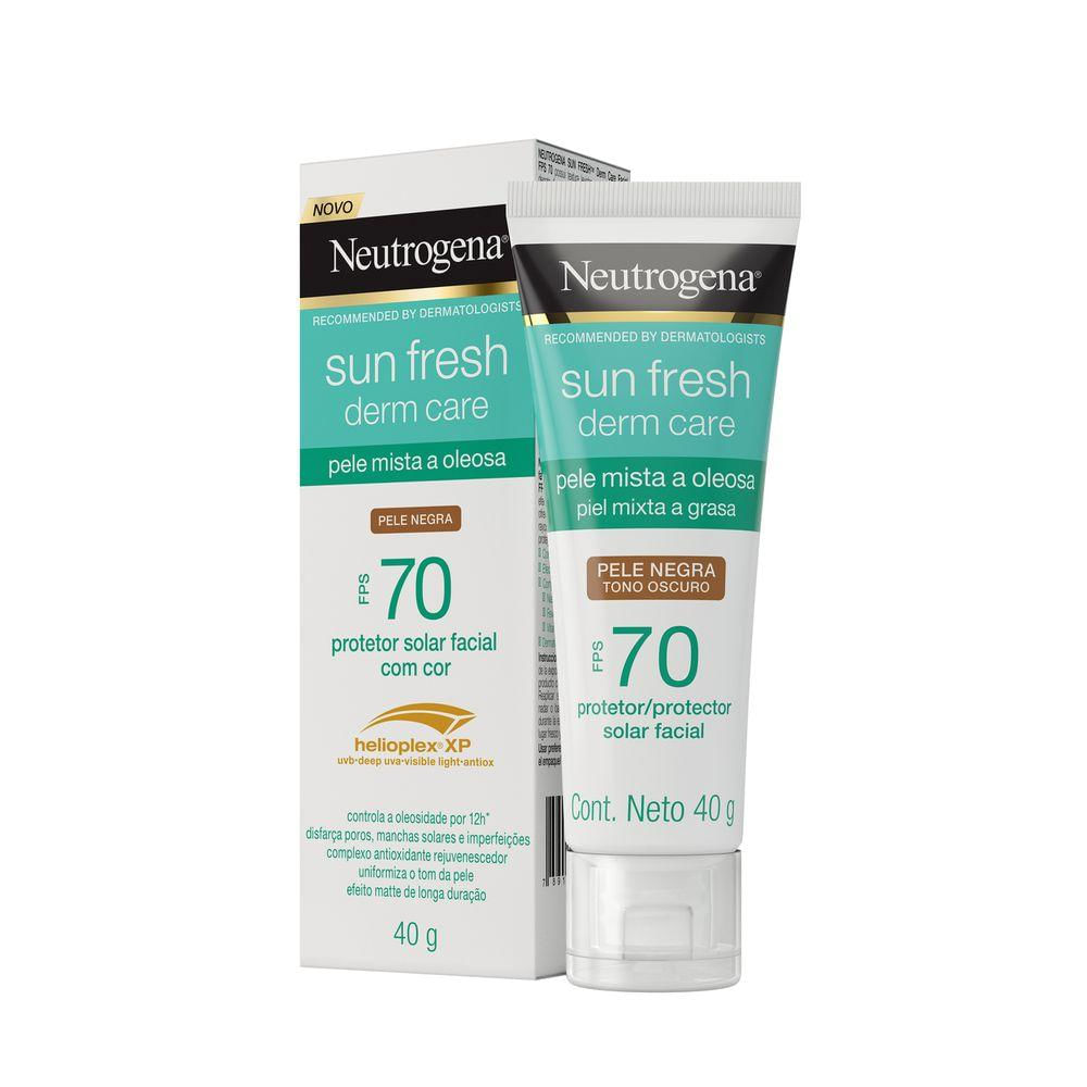 Protetor Solar Facial Pele Oleosa Neutrogena Sun Fresh Derm Care Pele Negra FPS70 40g