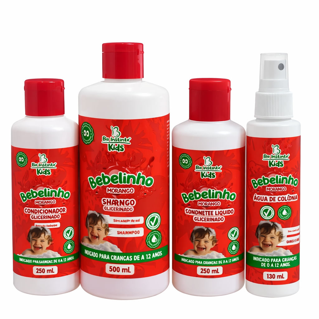 Kit Cabelo e Corpo Bebelinho Morango