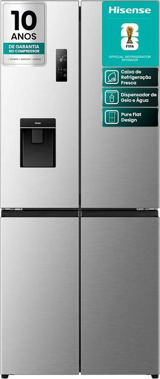 [Regional] Geladeira Hisense Multidoor 460L Frost Free Inverter Inox 220V