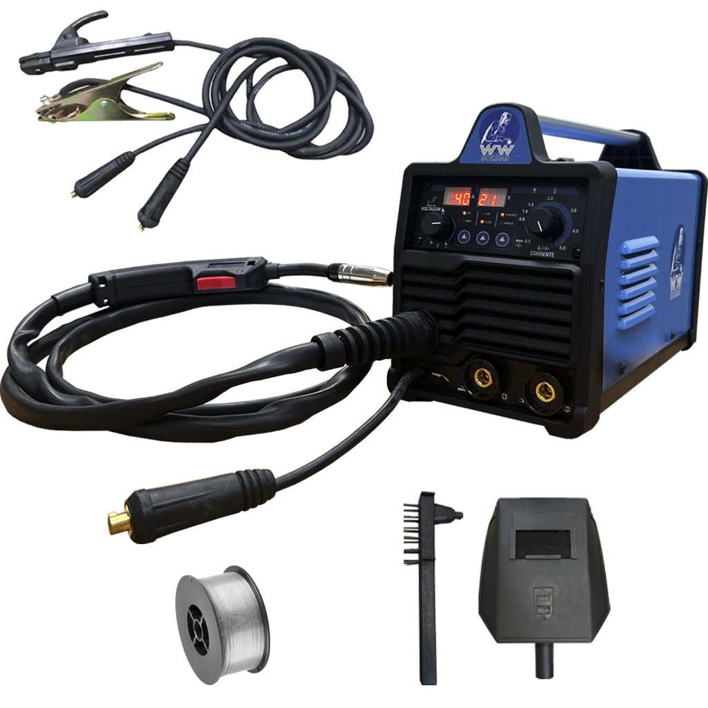 Maquina Inversora Multiprocesso Mig tig eletrodo 140amp 220V Visor Digital Wwsoldas