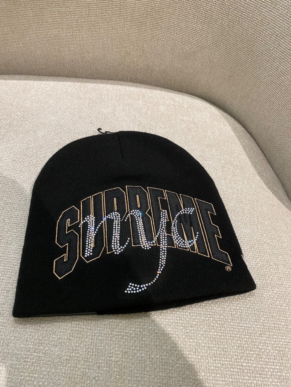 New Era x Supreme Touca Rhinestone Black SS26-W16 — Único, Novo